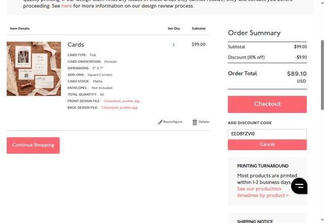 Prints of Love checkout page showing Prints of Love discount code box | Screenshot taken by SimplyCodes community member on Aug 30, 2025