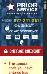 PRES20 coupon verification screenshot
