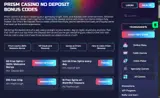 Prism Casino coupon verification screenshot