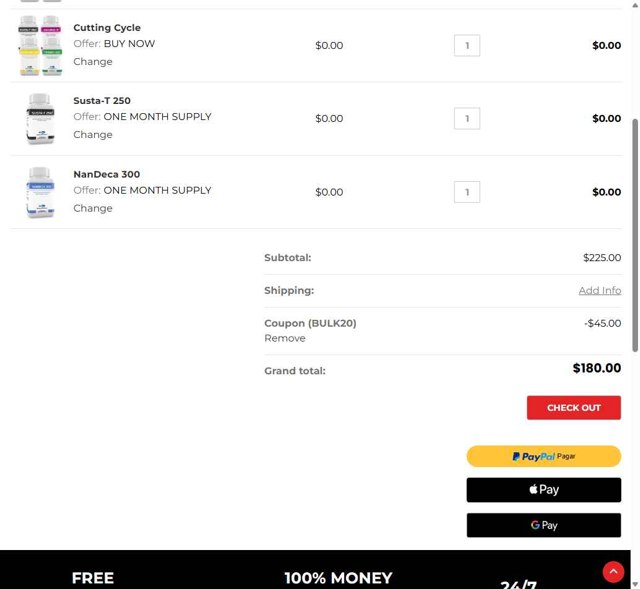 ProAnabolics.com checkout page showing ProAnabolics.com promo code box | Screenshot taken by SimplyCodes community member on Jun 4, 2025