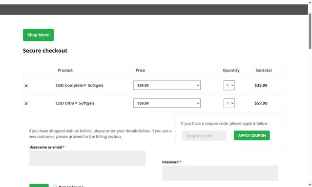 Procana checkout page showing Procana promo code box | Screenshot taken by SimplyCodes community member on Aug 31, 2025