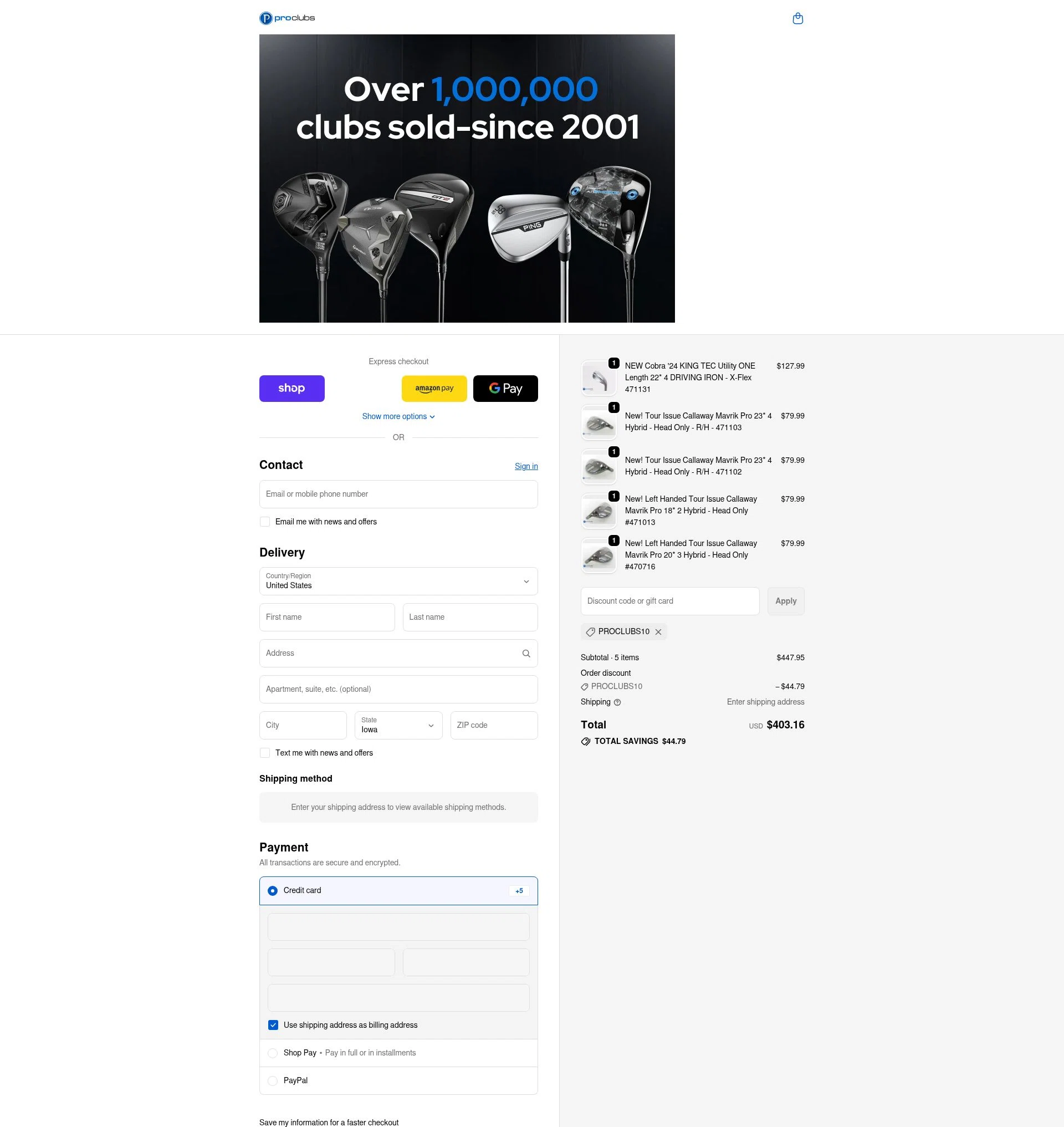 ProClubs checkout page showing ProClubs coupon code box | Screenshot taken by SimplyCodes community member on Feb 14, 2026