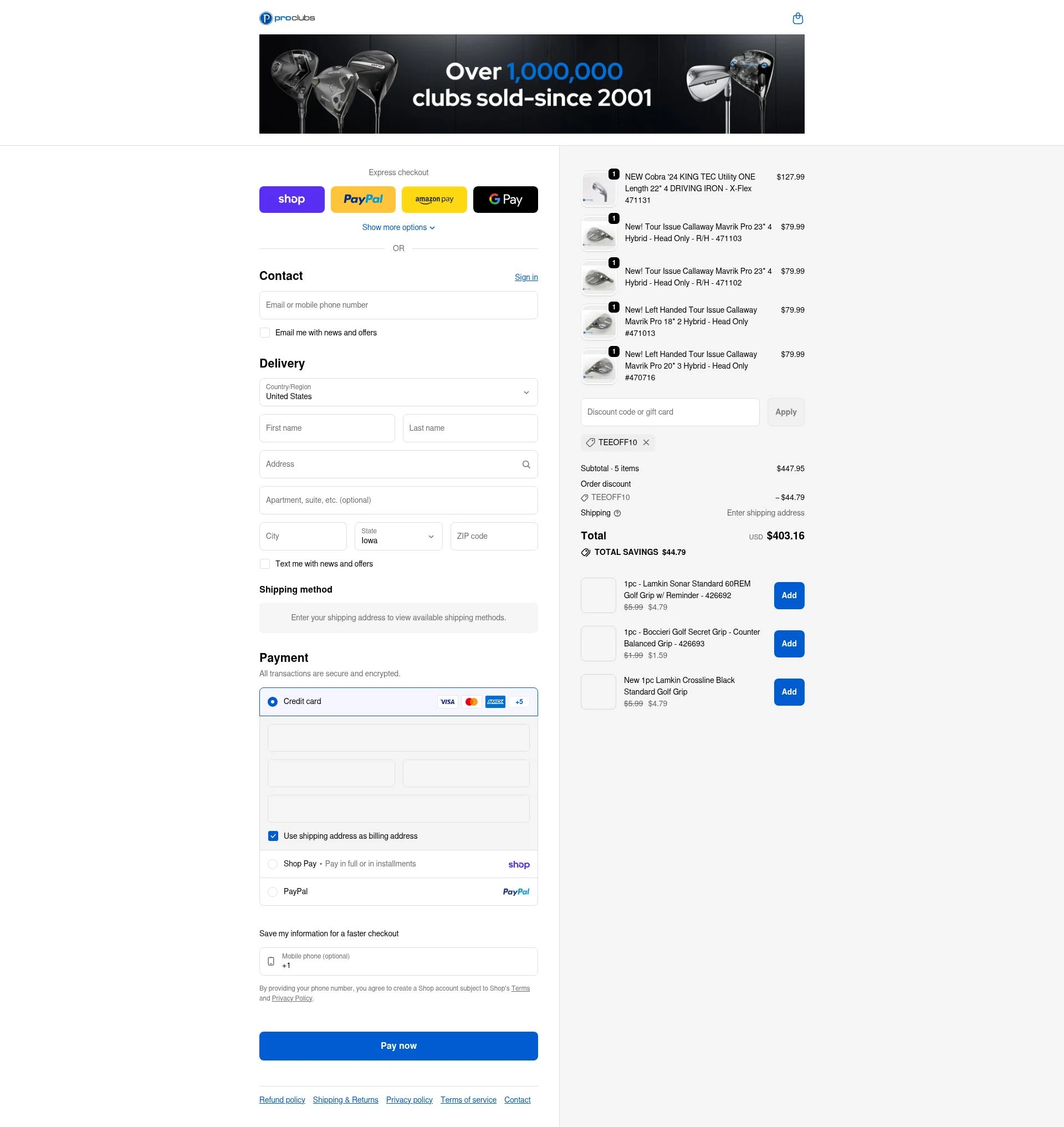 ProClubs checkout page showing ProClubs coupon code box | Screenshot taken by SimplyCodes community member on Feb 14, 2026