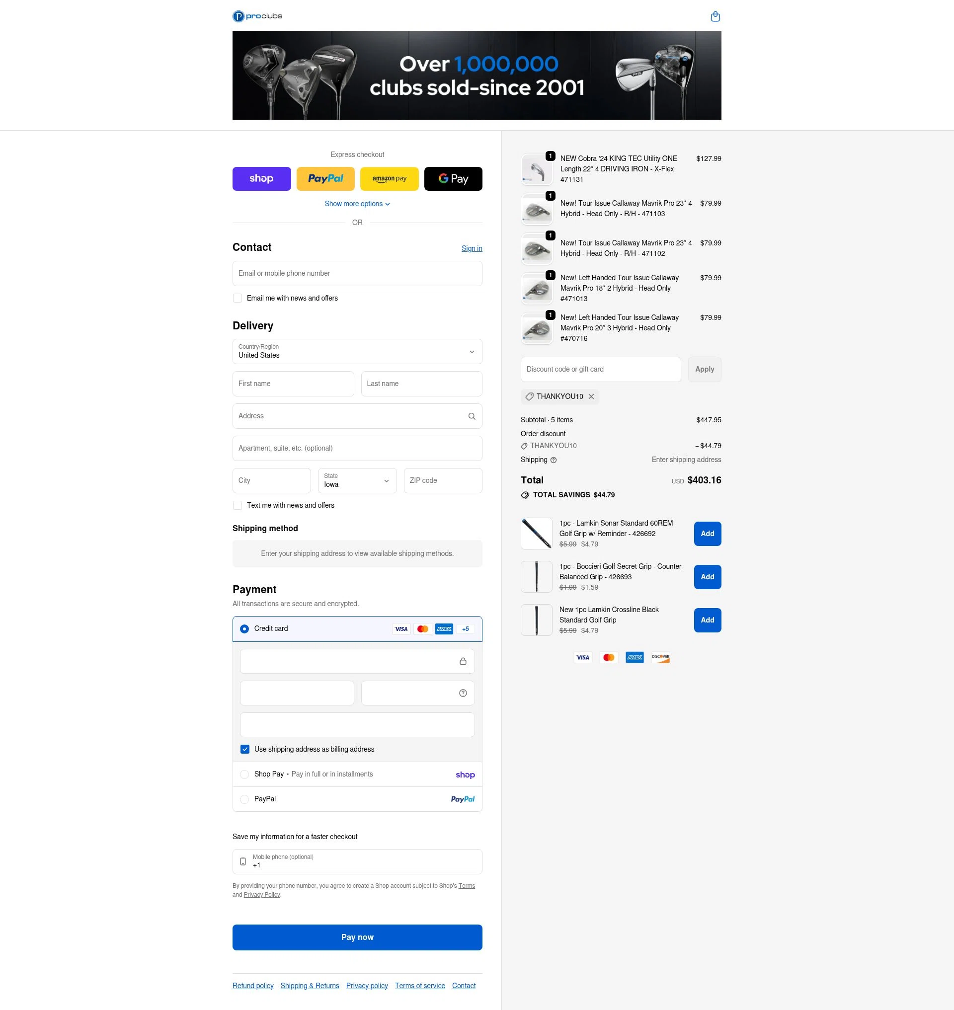 ProClubs checkout page showing ProClubs coupon code box | Screenshot taken by SimplyCodes community member on Feb 14, 2026
