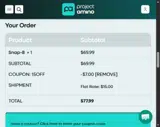 Project Amino coupon verification screenshot