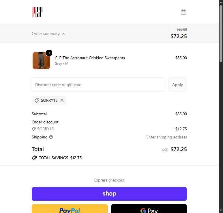 PROJECTISR checkout page showing PROJECTISR discount code box | Screenshot taken by SimplyCodes community member on Jan 27, 2026