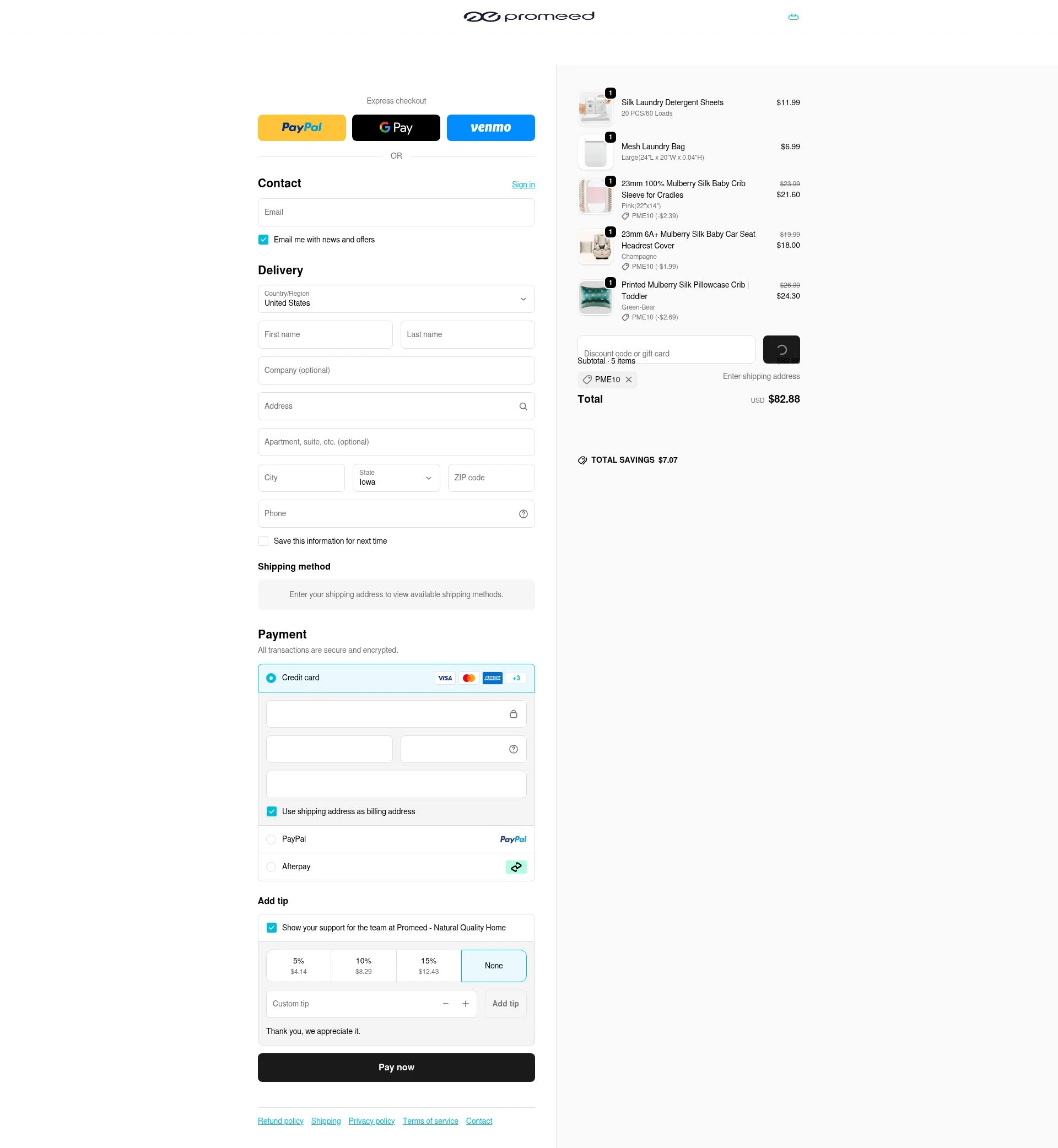 Promeed checkout page showing Promeed promo code box | Screenshot taken by SimplyCodes community member on Jan 11, 2026