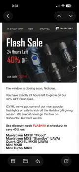 FLASH40 coupon verification screenshot