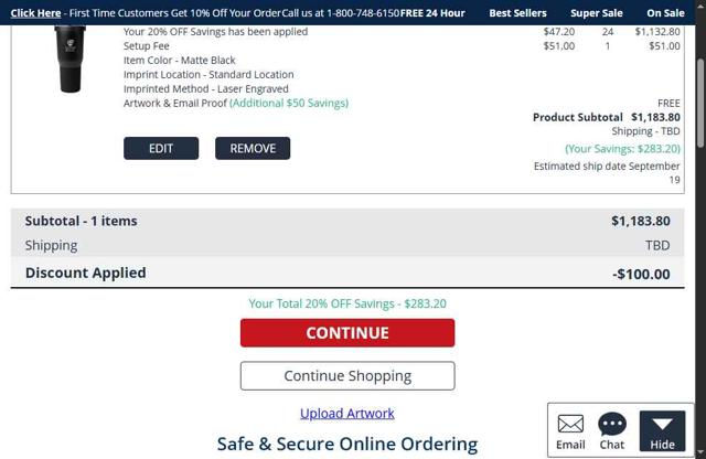 Promo Direct checkout page showing Promo Direct coupon code box | Screenshot taken by SimplyCodes community member on Sep 11, 2025