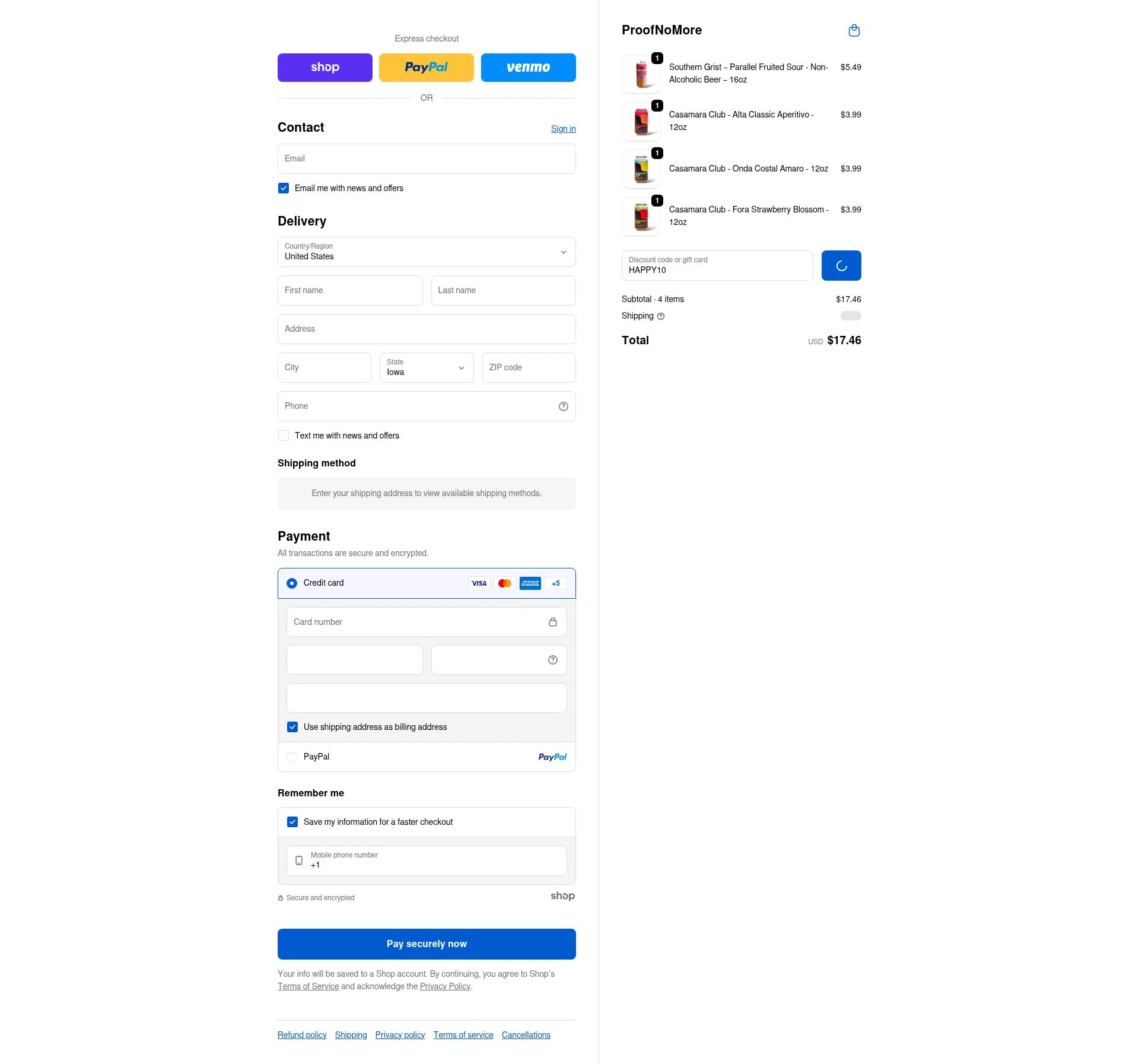 Proof No More checkout page showing Proof No More promo code box | Screenshot taken by SimplyCodes community member on Jan 30, 2026