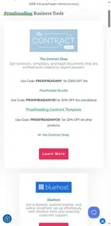 Proofread Anywhere coupon verification screenshot