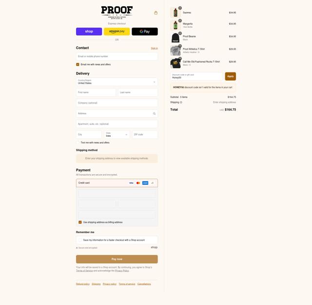 Proof Syrup checkout page showing Proof Syrup discount code box | Screenshot taken by SimplyCodes community member on Sep 17, 2025