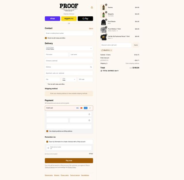 Proof Syrup checkout page showing Proof Syrup discount code box | Screenshot taken by SimplyCodes community member on Sep 17, 2025
