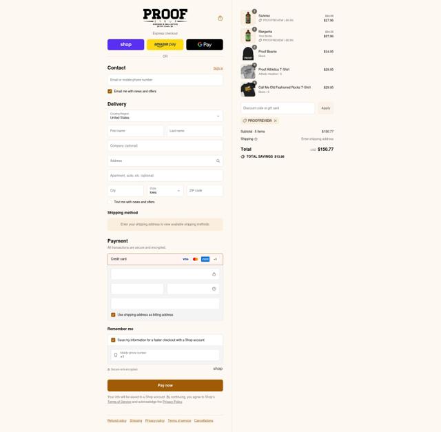 Proof Syrup checkout page showing Proof Syrup discount code box | Screenshot taken by SimplyCodes community member on Sep 17, 2025