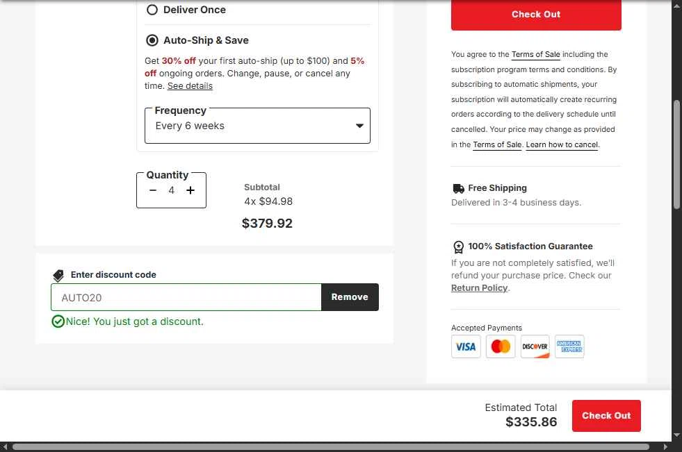 Pro Plan Vet Direct checkout page showing Pro Plan Vet Direct promo code box | Screenshot taken by SimplyCodes community member on Nov 10, 2025