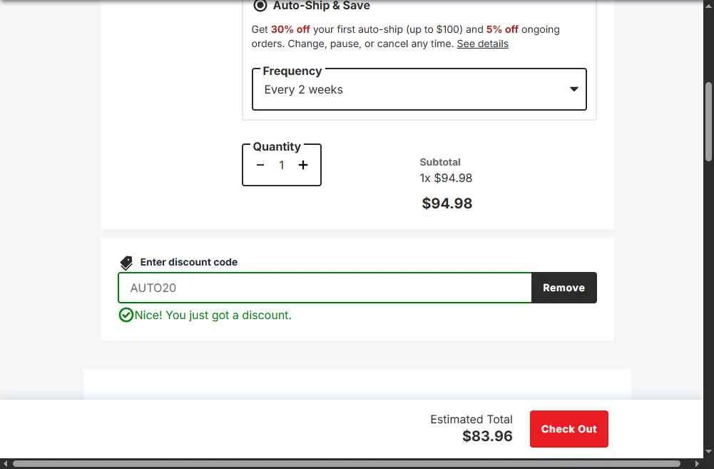 Pro Plan Vet Direct checkout page showing Pro Plan Vet Direct promo code box | Screenshot taken by SimplyCodes community member on Oct 14, 2025