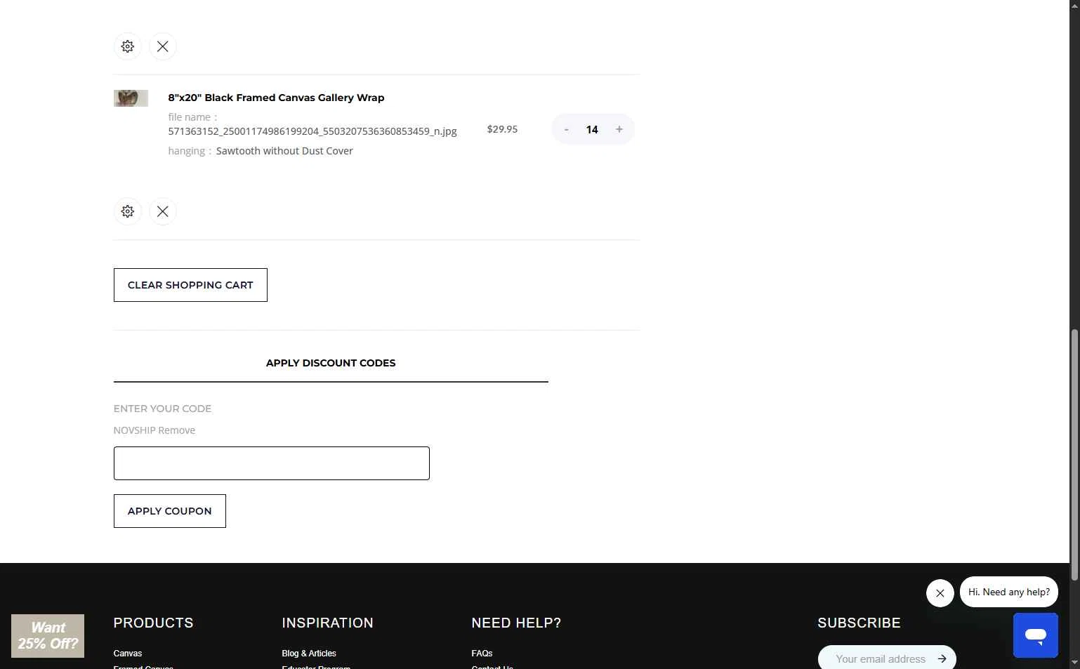 Pro Prints checkout page showing Pro Prints discount code box | Screenshot taken by SimplyCodes community member on Nov 3, 2025