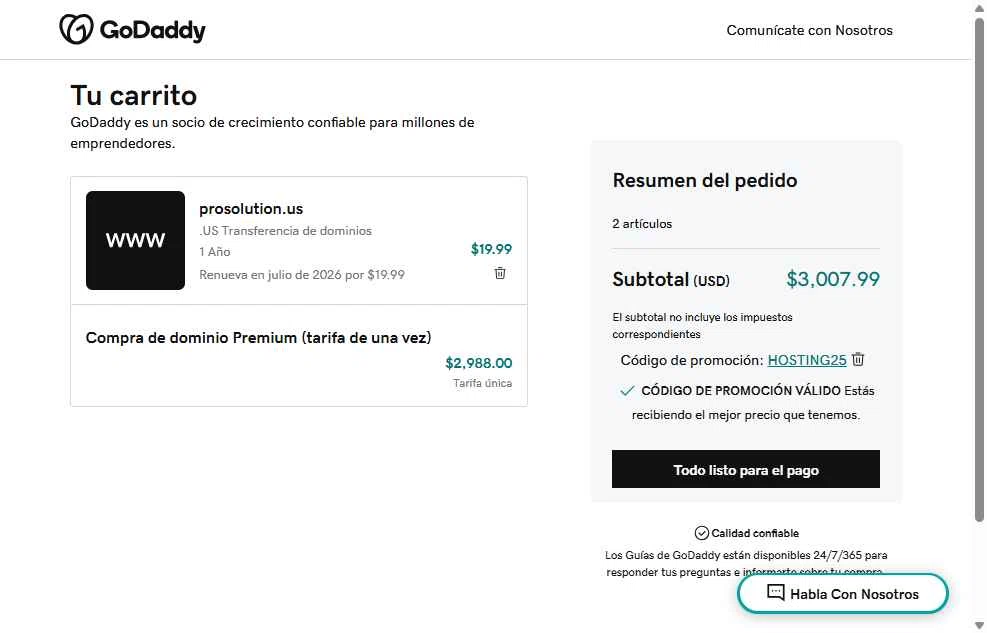 Prosolution Plus checkout page showing Prosolution Plus coupon code box | Screenshot taken by SimplyCodes community member on Jul 27, 2025