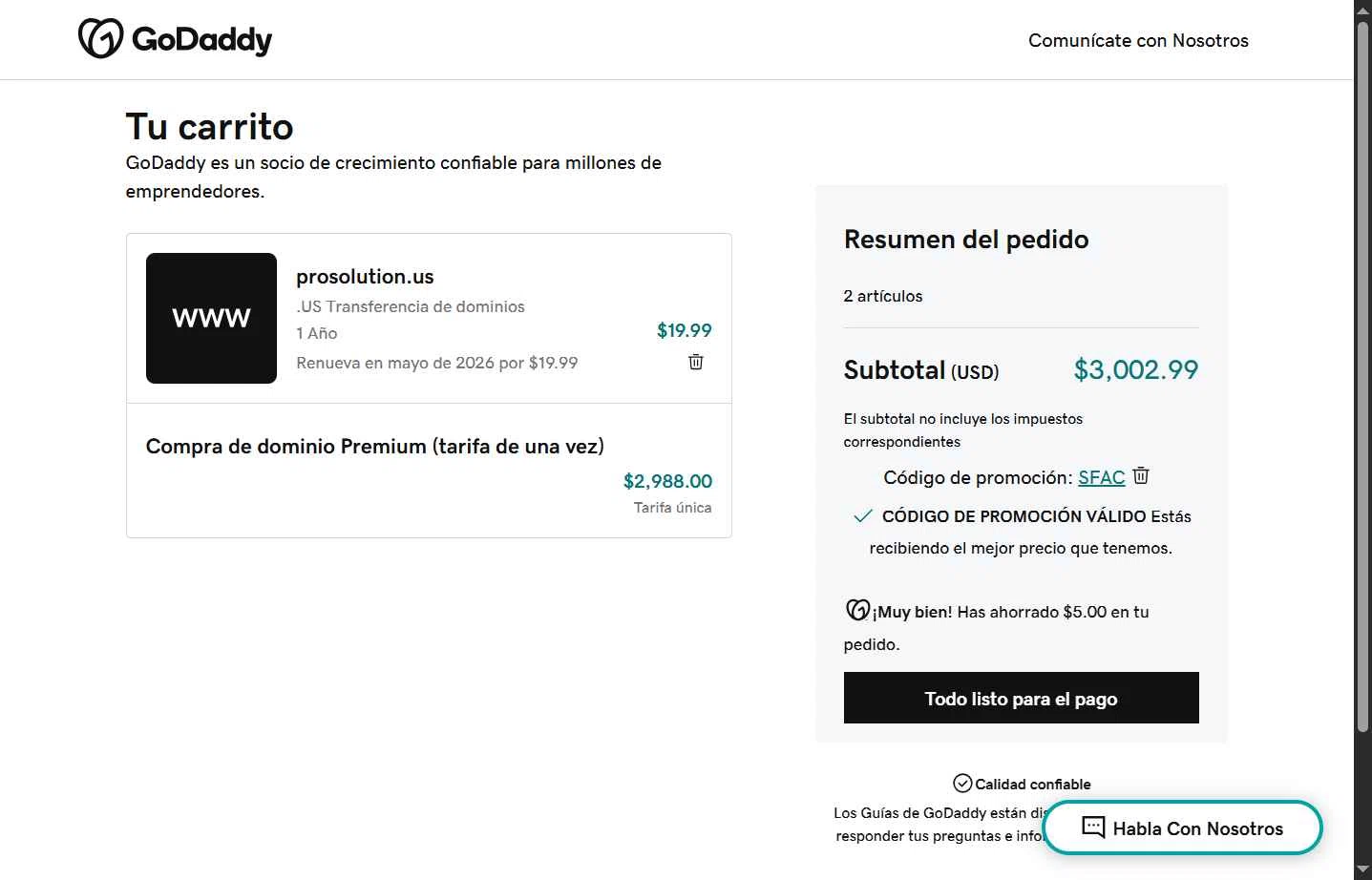 Prosolution Plus checkout page showing Prosolution Plus coupon code box | Screenshot taken by SimplyCodes community member on May 29, 2025
