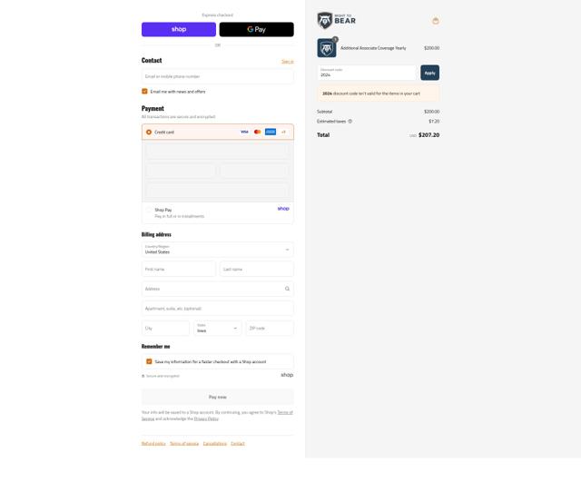 Right to Bear checkout page showing Right to Bear discount code box | Screenshot taken by SimplyCodes community member on Sep 16, 2025