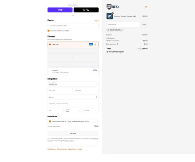 Right to Bear checkout page showing Right to Bear discount code box | Screenshot taken by SimplyCodes community member on Sep 16, 2025