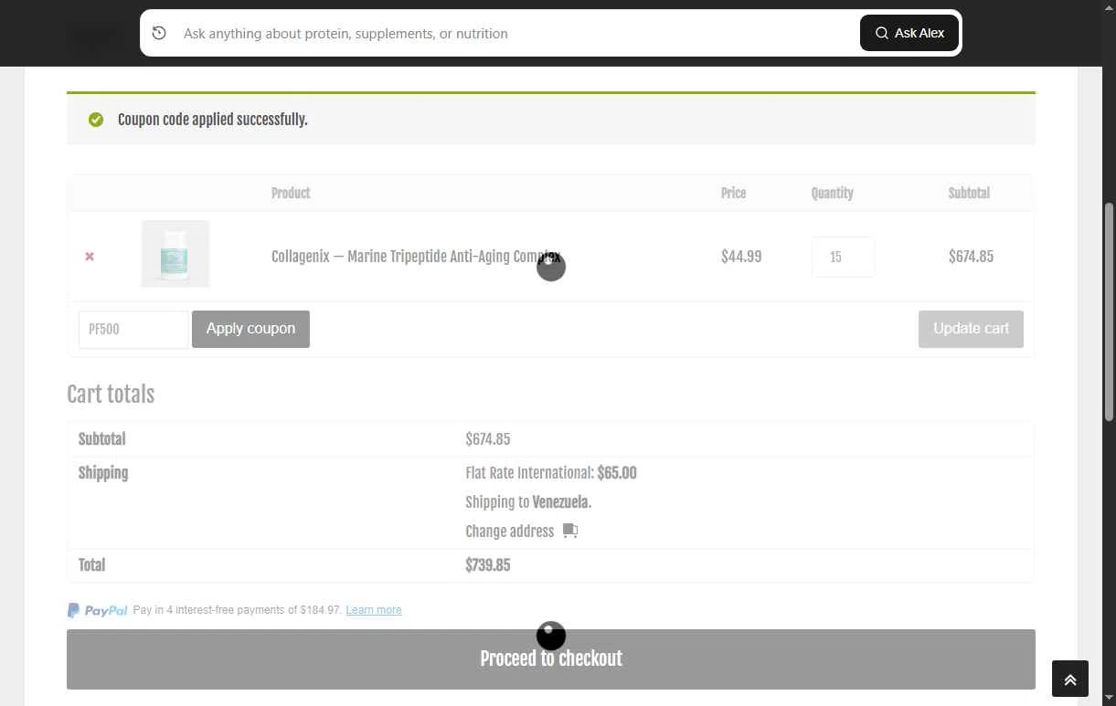 Protein Factory checkout page showing Protein Factory discount code box | Screenshot taken by SimplyCodes community member on Sep 21, 2025