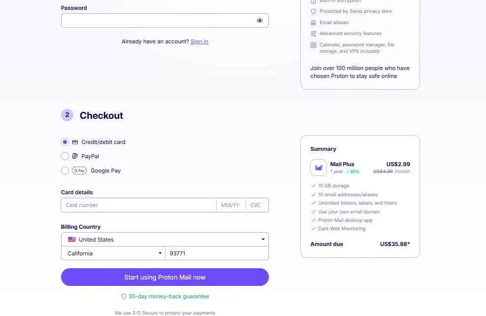 Verification screenshot for 40% Off Mail Plus Proton Select Option Mail Plus (special Restrictions Apply) at ProtonMail - 3mo ago