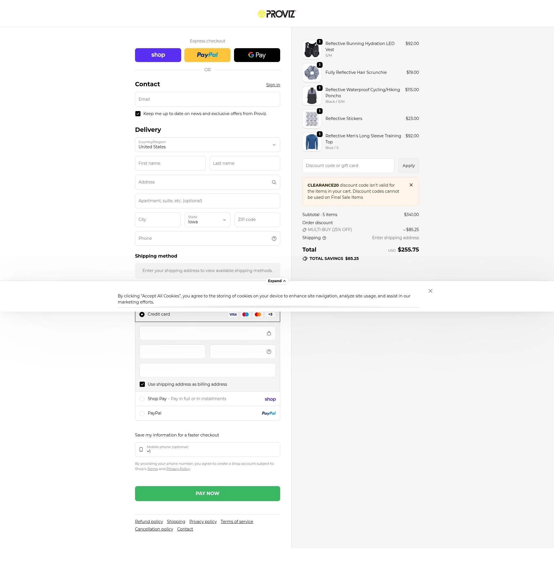 Proviz checkout page showing Proviz discount code box | Screenshot taken by SimplyCodes community member on Feb 24, 2026