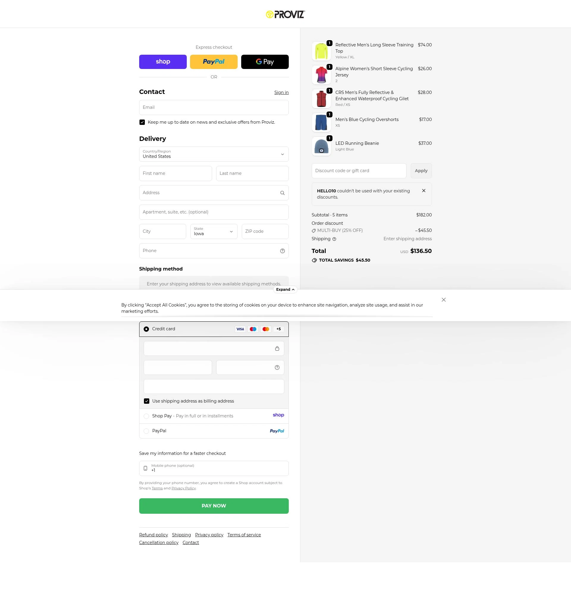 Proviz checkout page showing Proviz discount code box | Screenshot taken by SimplyCodes community member on Jan 14, 2026