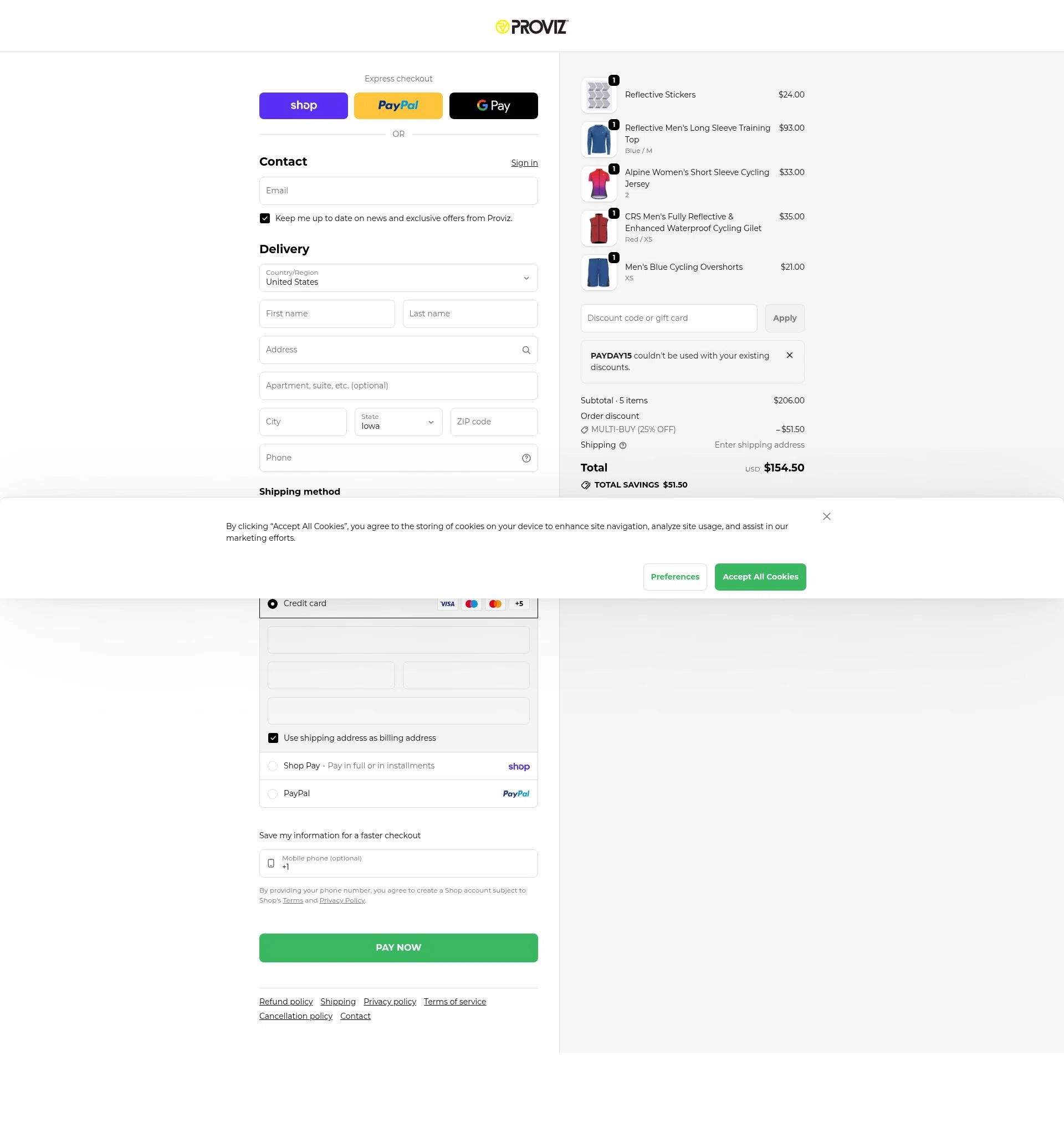 Proviz checkout page showing Proviz discount code box | Screenshot taken by SimplyCodes community member on Feb 6, 2026