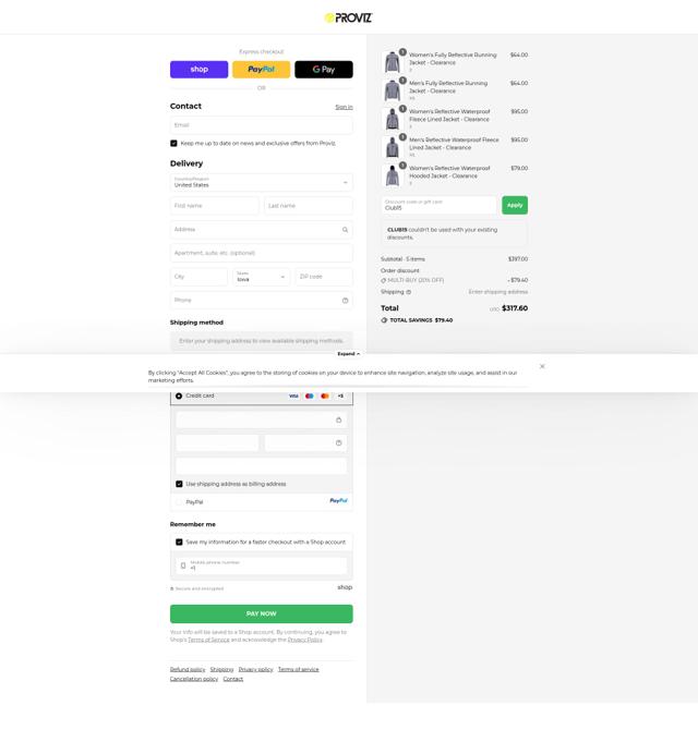 Proviz checkout page showing Proviz discount code box | Screenshot taken by SimplyCodes community member on Sep 14, 2025