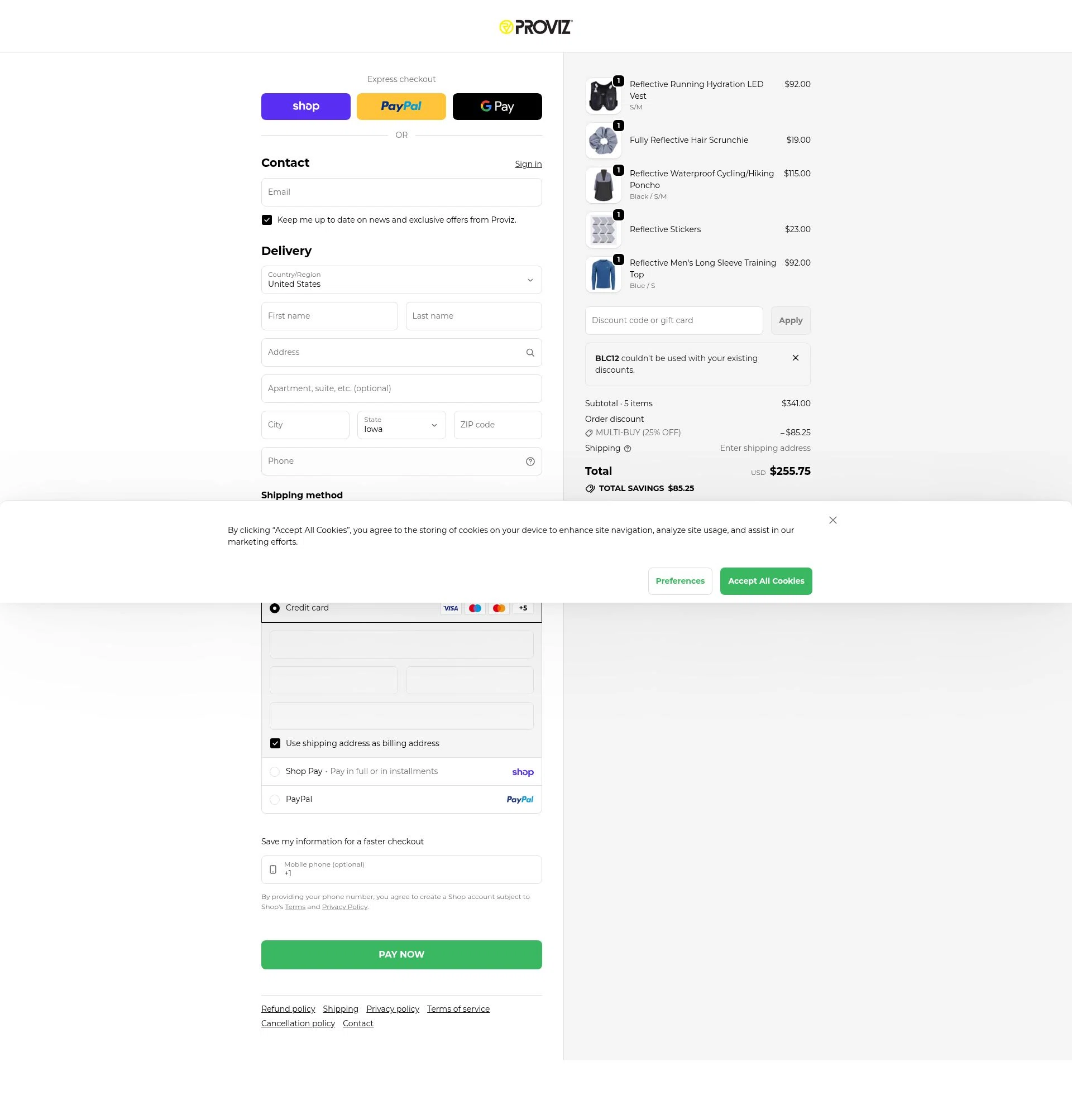 Proviz checkout page showing Proviz discount code box | Screenshot taken by SimplyCodes community member on Feb 24, 2026
