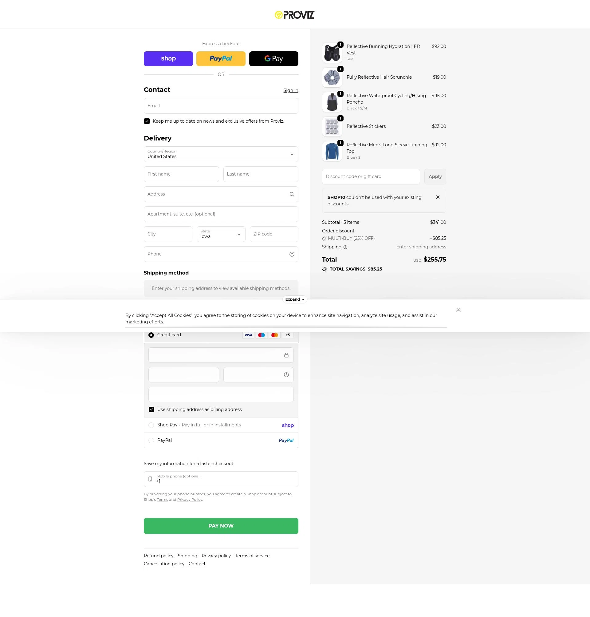 Proviz checkout page showing Proviz discount code box | Screenshot taken by SimplyCodes community member on Feb 24, 2026