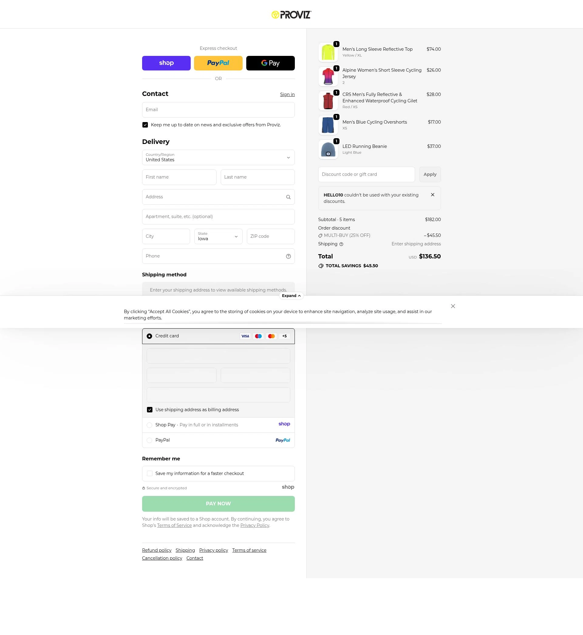 Proviz checkout page showing Proviz discount code box | Screenshot taken by SimplyCodes community member on Dec 25, 2025