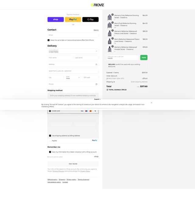 Proviz checkout page showing Proviz discount code box | Screenshot taken by SimplyCodes community member on Sep 14, 2025