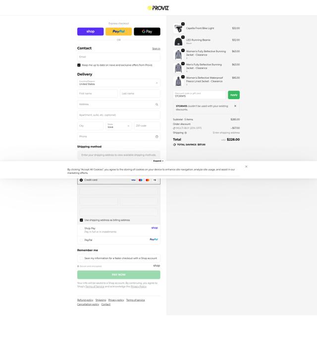 Proviz checkout page showing Proviz discount code box | Screenshot taken by SimplyCodes community member on Oct 4, 2025