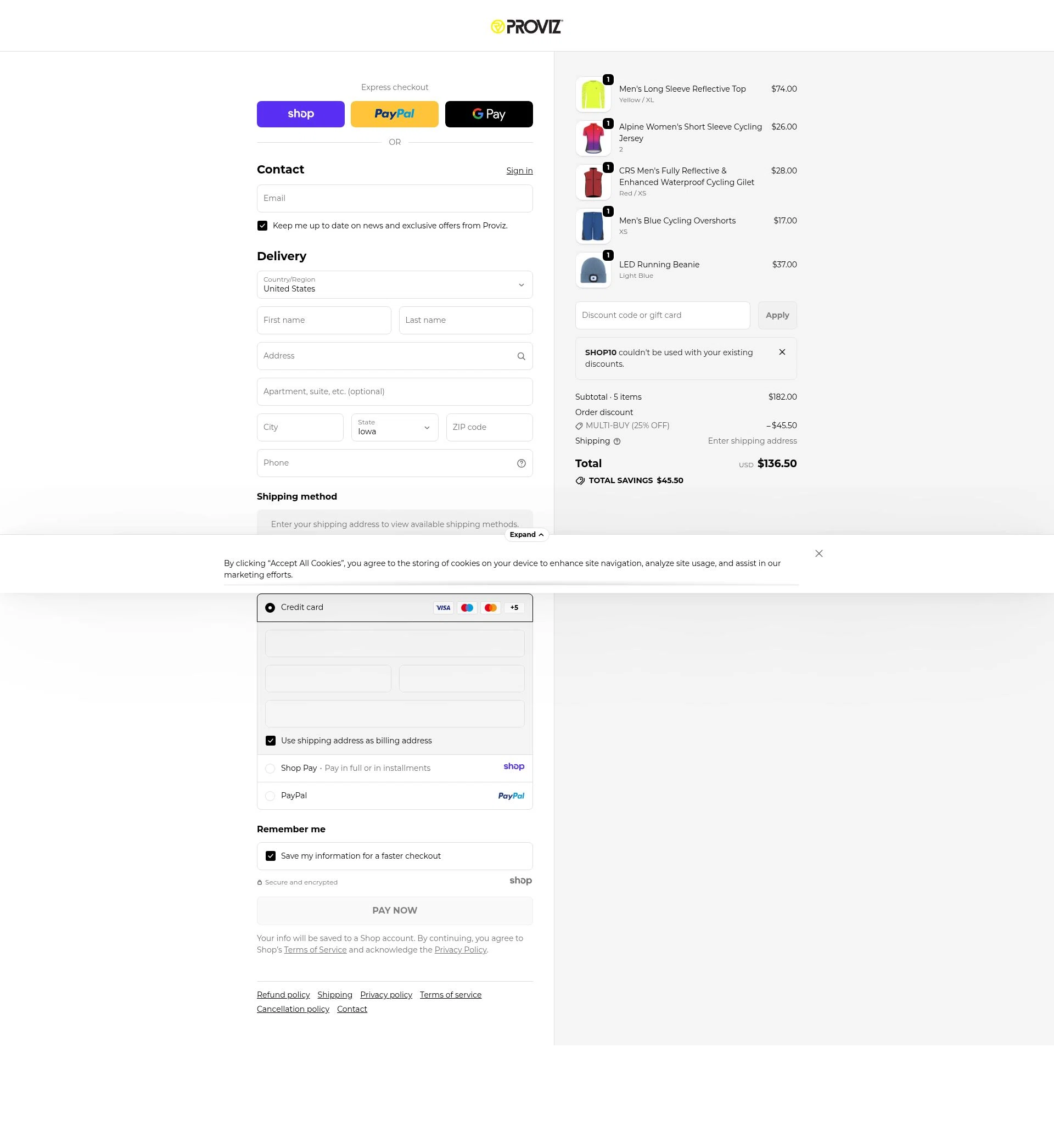 Proviz checkout page showing Proviz discount code box | Screenshot taken by SimplyCodes community member on Dec 25, 2025