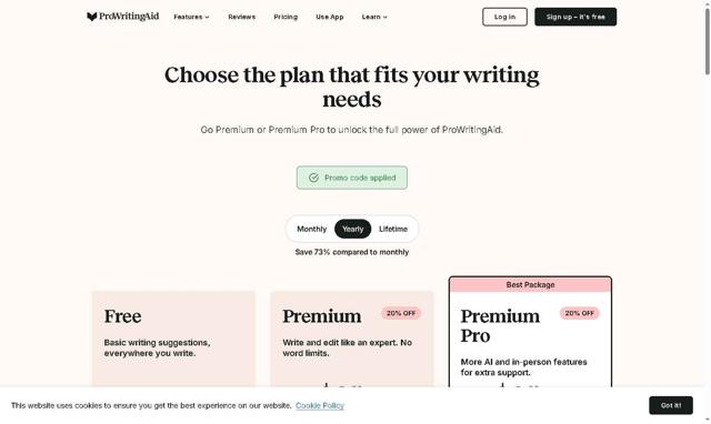 Pro Writing Aid checkout page showing Pro Writing Aid promo code box | Screenshot taken by SimplyCodes community member on Aug 13, 2025
