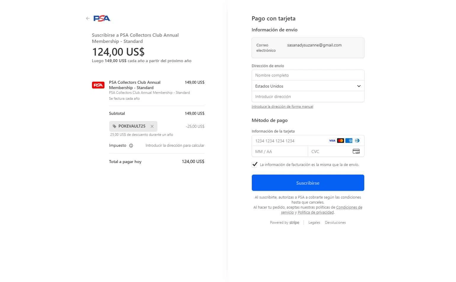 PSA Card checkout page showing PSA Card promo code box | Screenshot taken by SimplyCodes community member on Jan 5, 2026