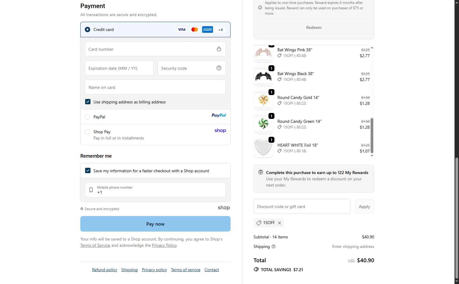 PS Helium checkout page showing PS Helium discount code box | Screenshot taken by SimplyCodes community member on Sep 27, 2025