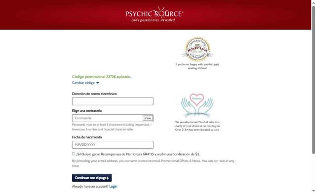 Psychic Source checkout page showing Psychic Source promo code box | Screenshot taken by SimplyCodes community member on Aug 20, 2025