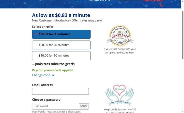 Psychic Source checkout page showing Psychic Source promo code box | Screenshot taken by SimplyCodes community member on Jun 17, 2025