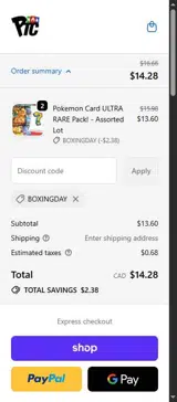 BOXINGDAY coupon verification screenshot