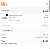 Pull Start Fire coupon verification screenshot