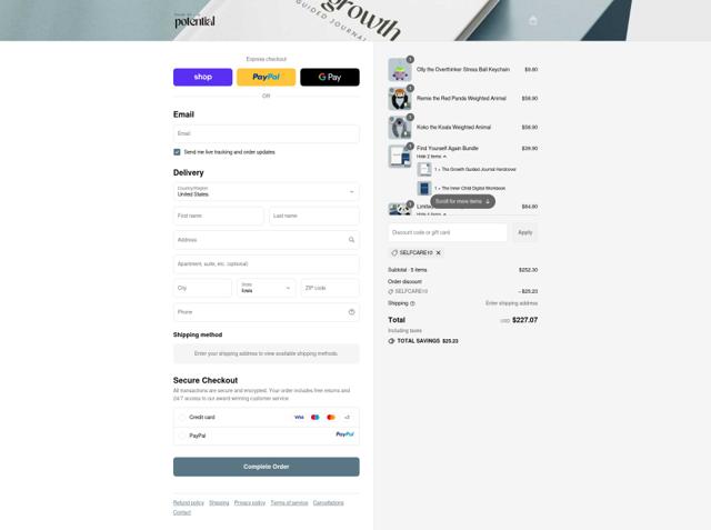 Pulse of Potential checkout page showing Pulse of Potential discount code box | Screenshot taken by SimplyCodes community member on Sep 12, 2025