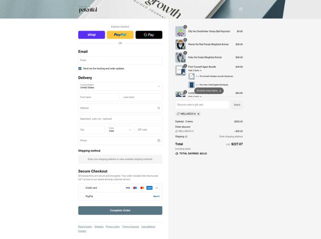Pulse of Potential checkout page showing Pulse of Potential discount code box | Screenshot taken by SimplyCodes community member on Sep 9, 2025