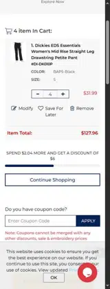 EARLY10 coupon verification screenshot