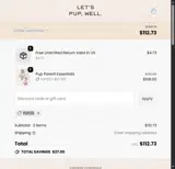 PUP20 coupon verification screenshot