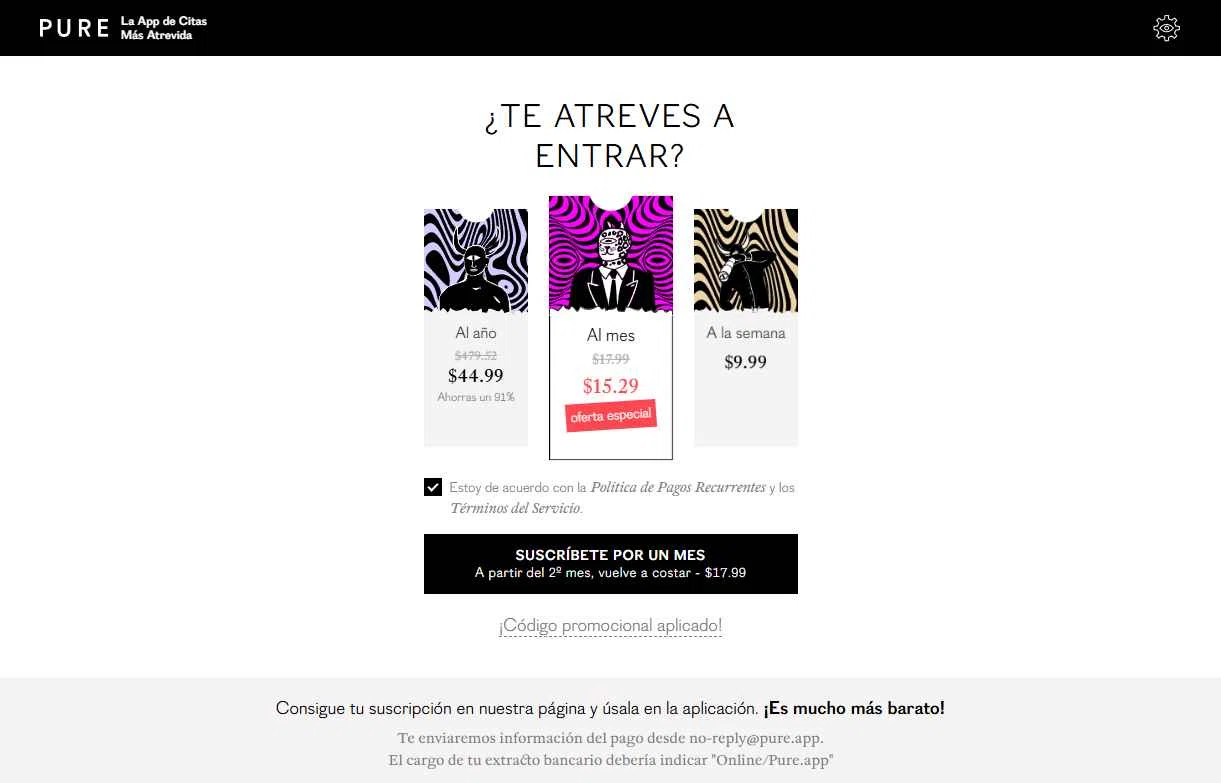 Pure App checkout page showing Pure App promo code box | Screenshot taken by SimplyCodes community member on Feb 5, 2026