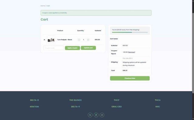 Pure CBD Now checkout page showing Pure CBD Now promo code box | Screenshot taken by SimplyCodes community member on Aug 28, 2025